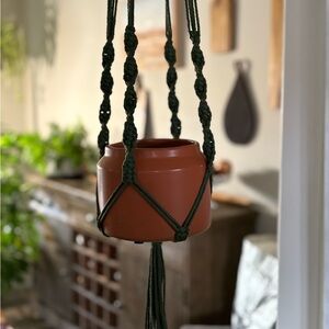 Homemade macrame plant hanger